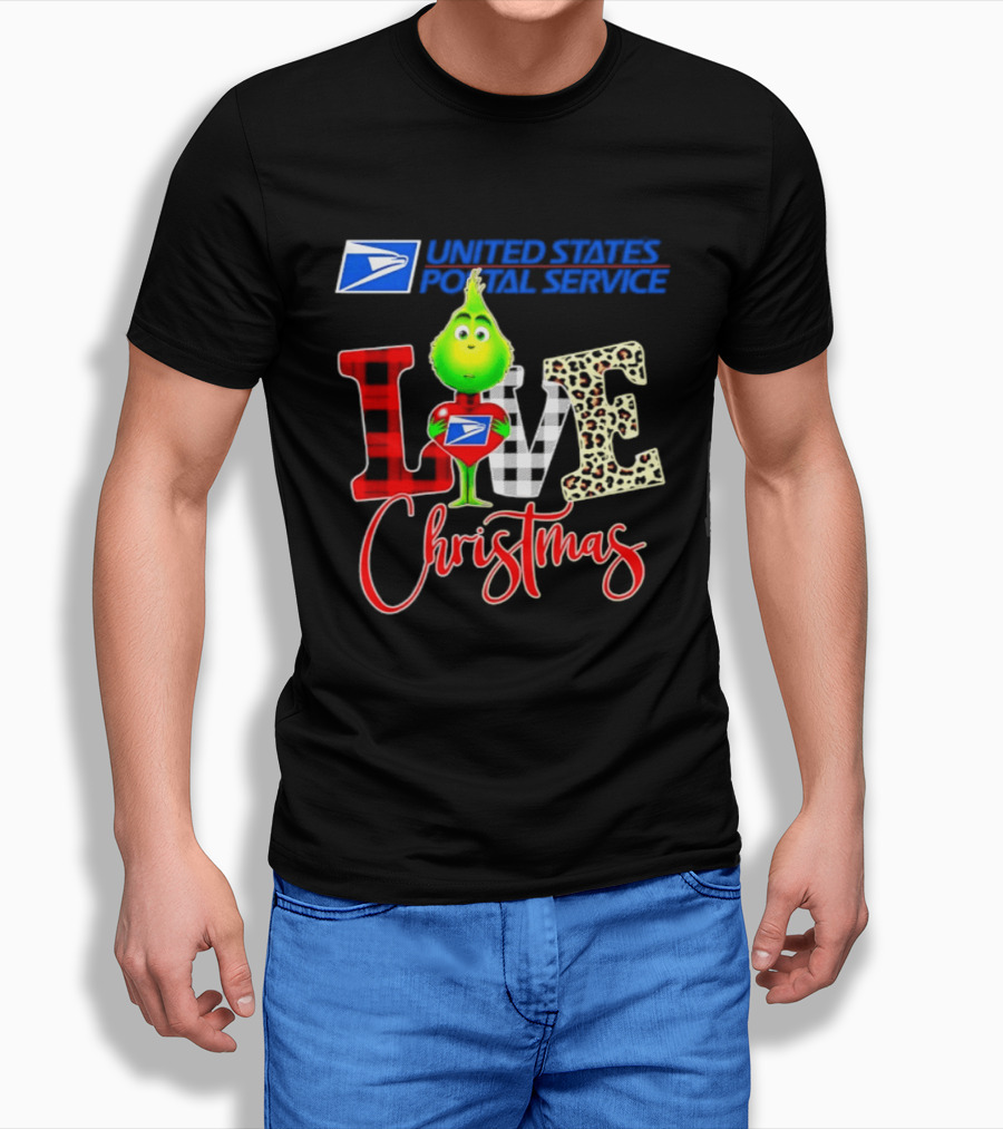 United States Postal Service Grinch Love Christmas T-Shirt
