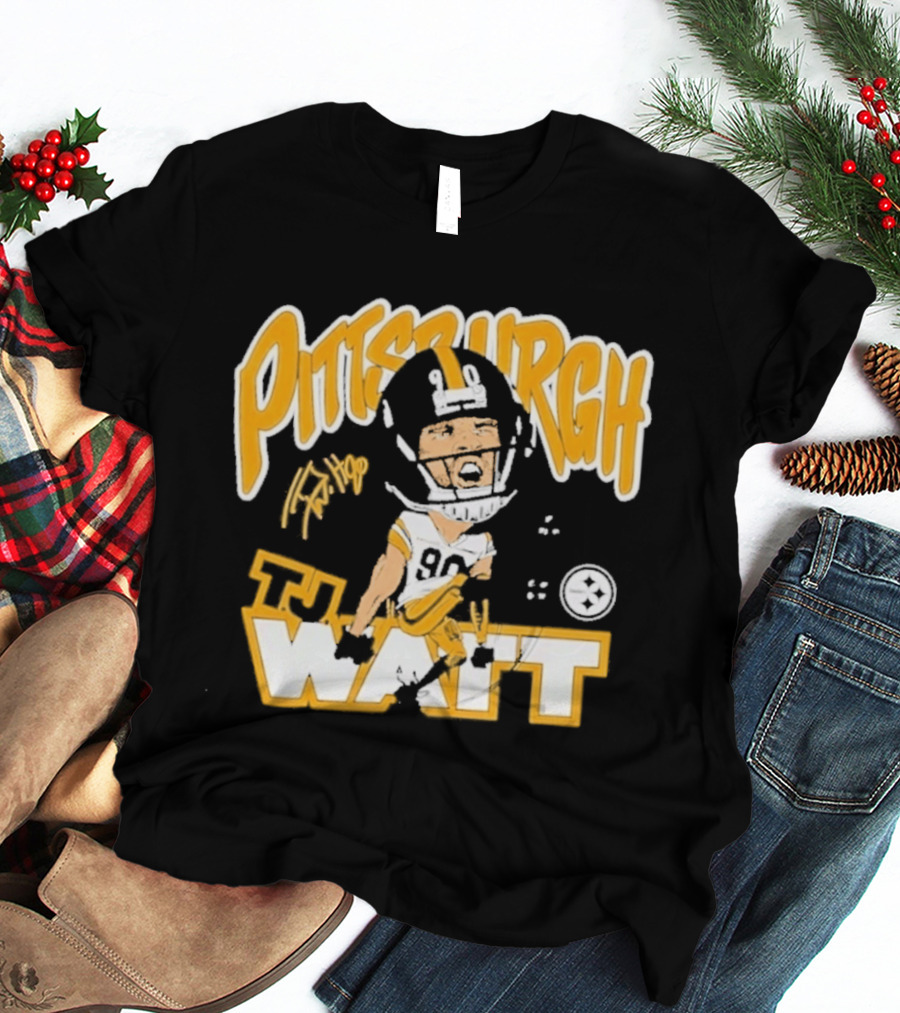 Pittsburgh TJ Watt 90 Cartoon Scream Steelers T-Shirt