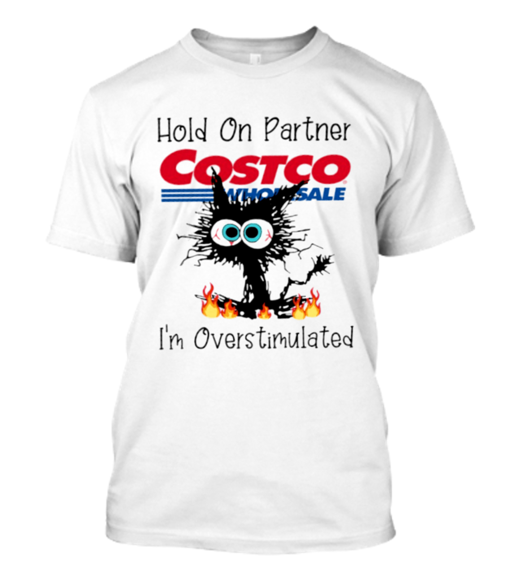 Hold On Partner Costco Wholesale Cat I'm Overstimulated 2026 T-Shirt