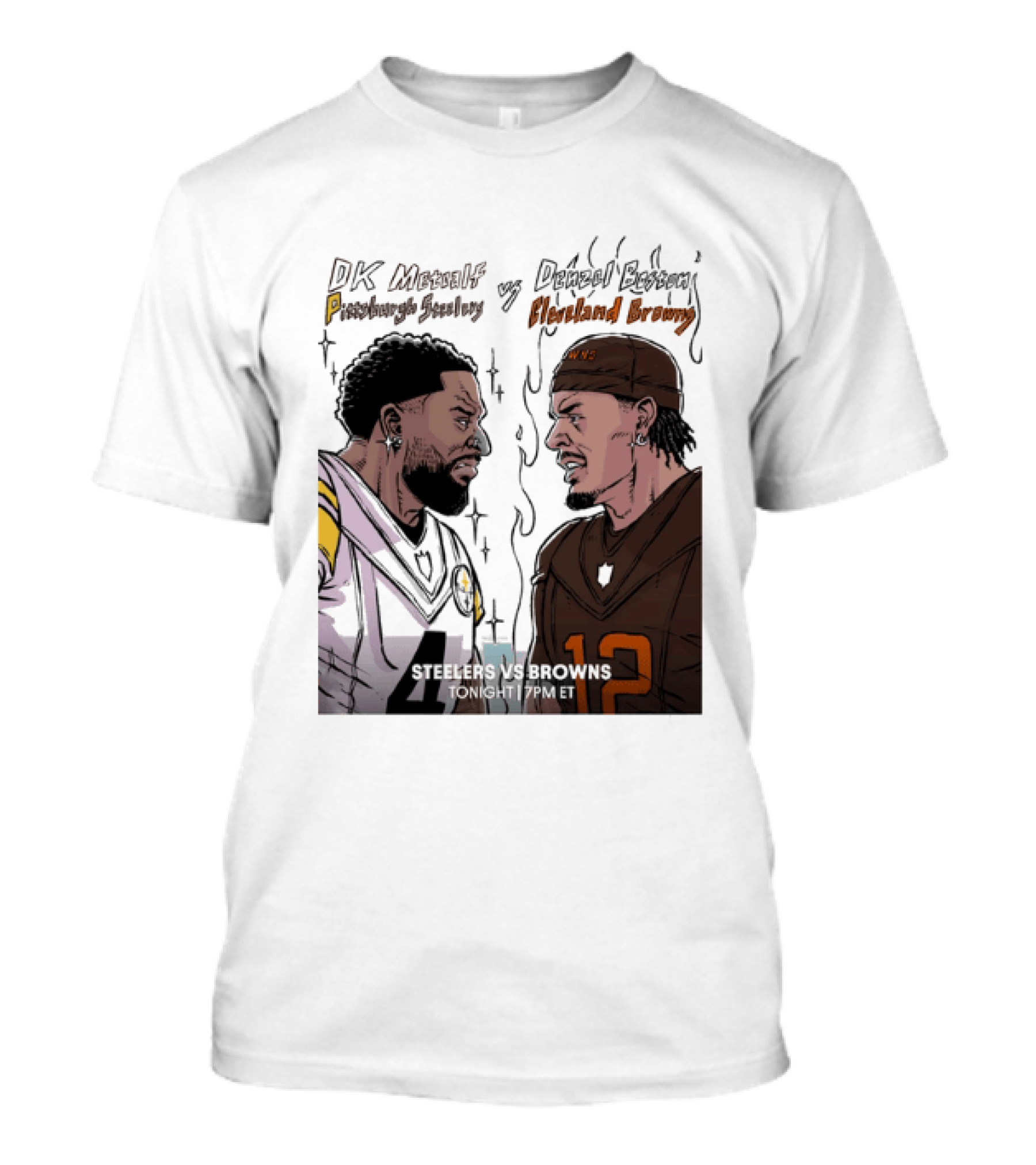 DK Metcalf Pittsburgh Steelers Vs Denzel Boston Cleveland Browns Steelers Vs Browns T-Shirt