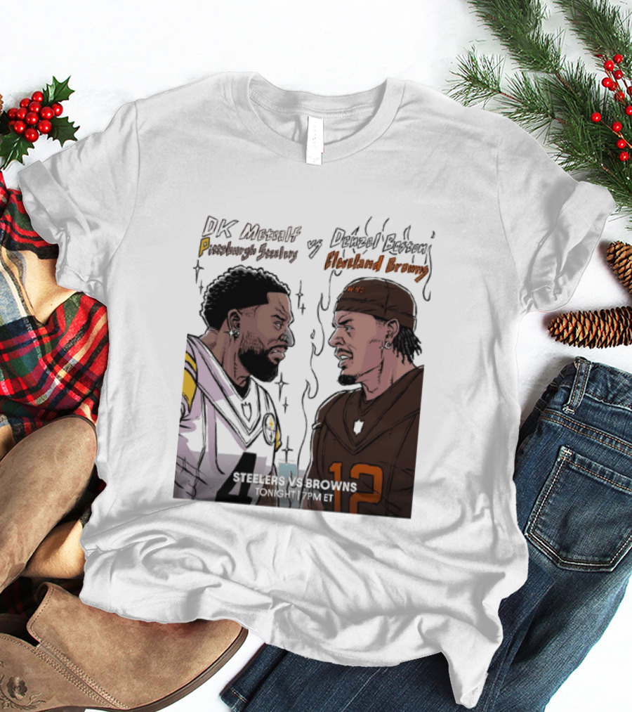 DK Metcalf Pittsburgh Steelers Vs Denzel Boston Cleveland Browns Steelers Vs Browns T-Shirt