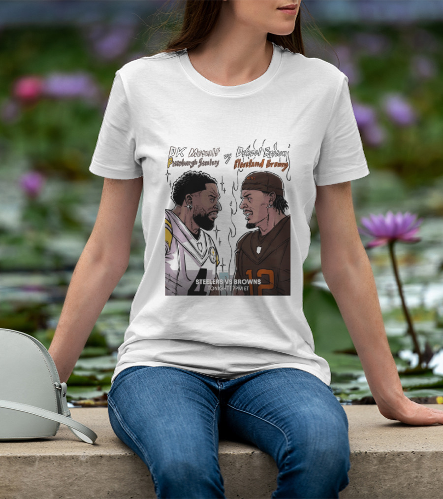 DK Metcalf Pittsburgh Steelers Vs Denzel Boston Cleveland Browns Steelers Vs Browns T-Shirt