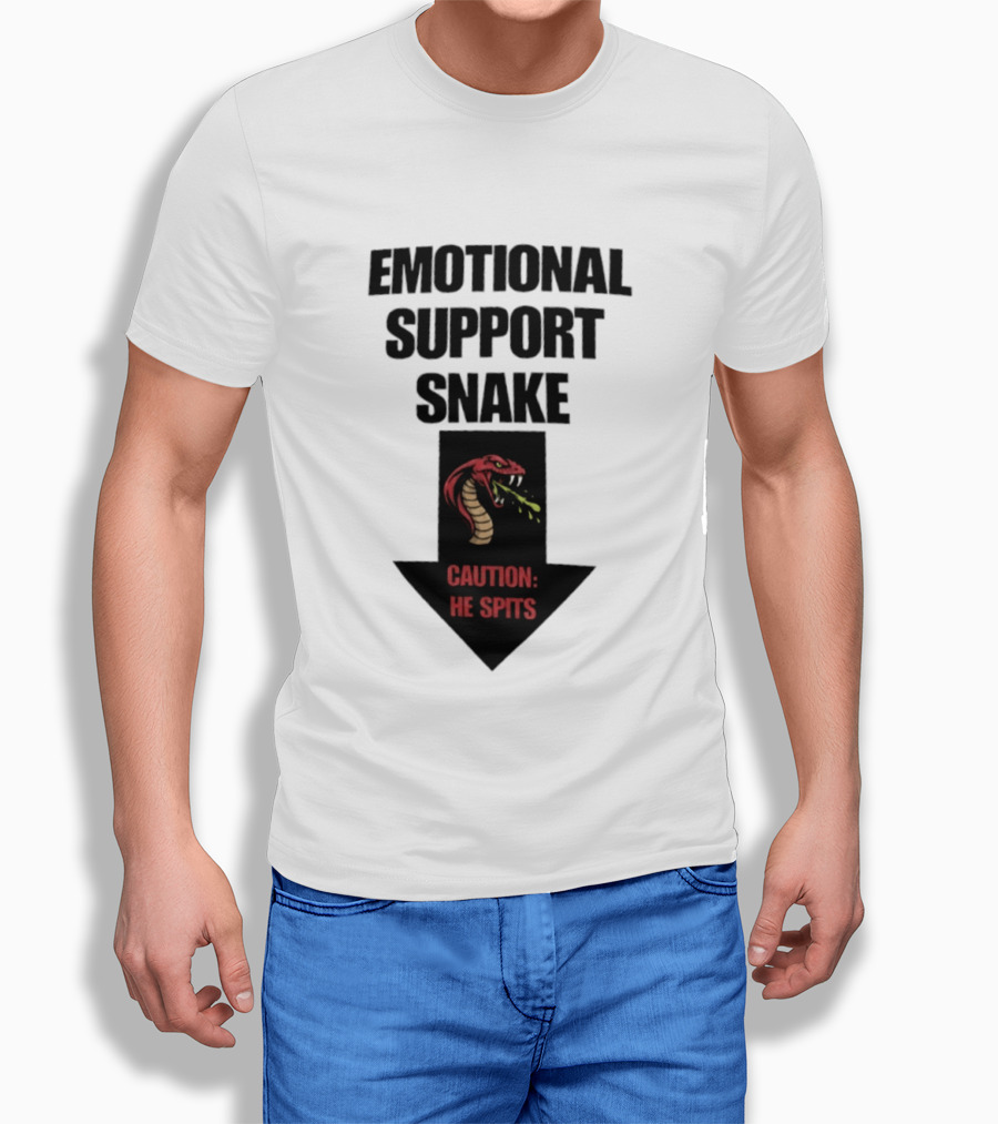 Emotional Support Snake Caution He Spits Arrow T-Shirt