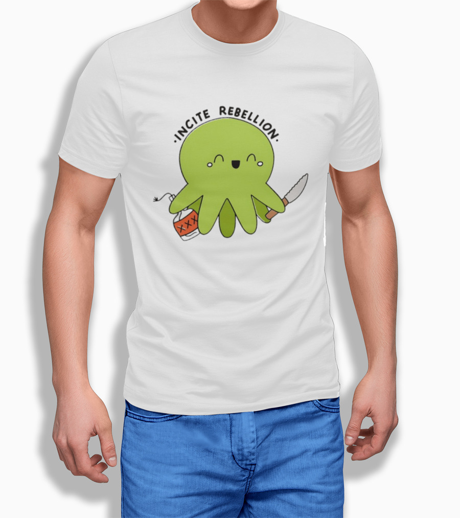 Incite Rebellion Octopus Knife Molotov Cocktail T-Shirt