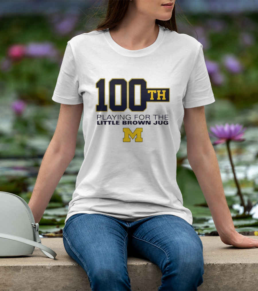 Michigan Wolverines 100th Playing For The Little Brown Jug M T-Shirt