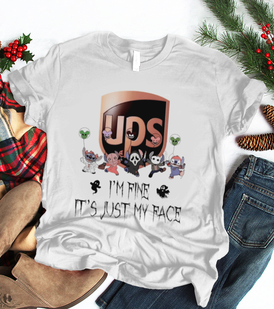 UPS X Stitch Halloween 2026 I'm Fine It's Just My Face T-Shirt