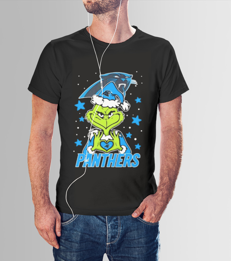 Carolina Panthers Grinch Love Hands Christmas 2026 Football Magic T-Shirt