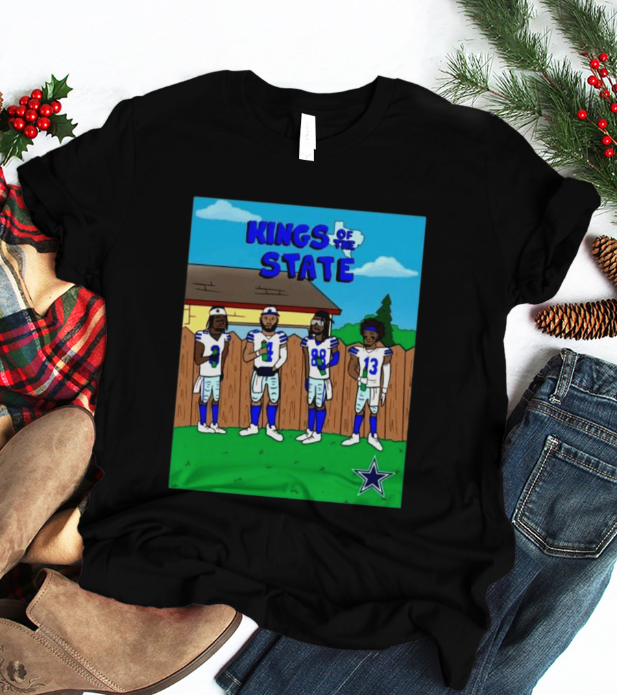 Dallas Cowboys Kings Of The State Football Team Texas Dedication T-Shirt