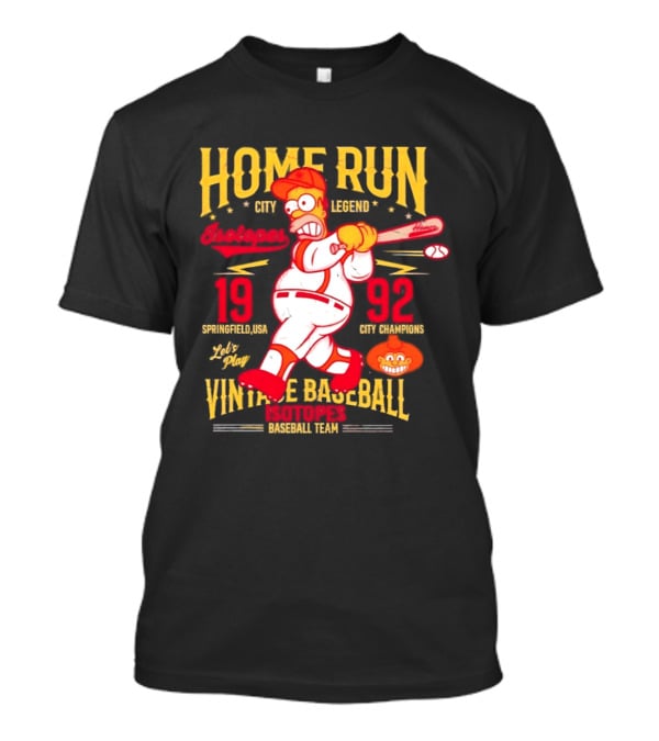 Home Run City Legend Springfield USA 1992 Let's Play Vintage Baseball Team T-Shirt
