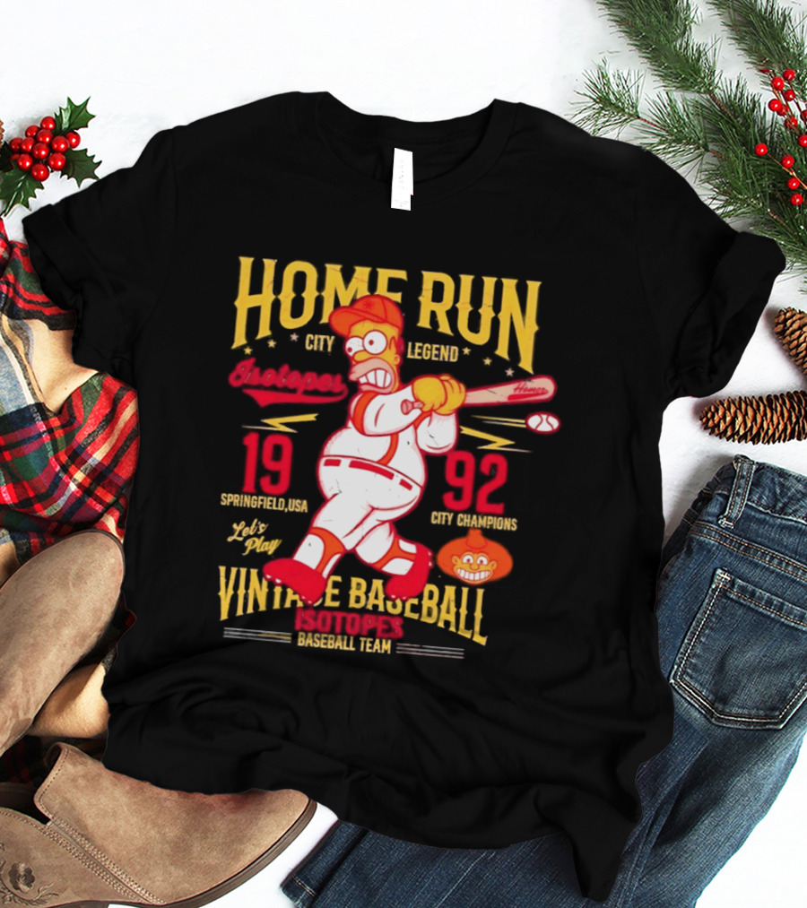 Home Run City Legend Springfield USA 1992 Let's Play Vintage Baseball Team T-Shirt