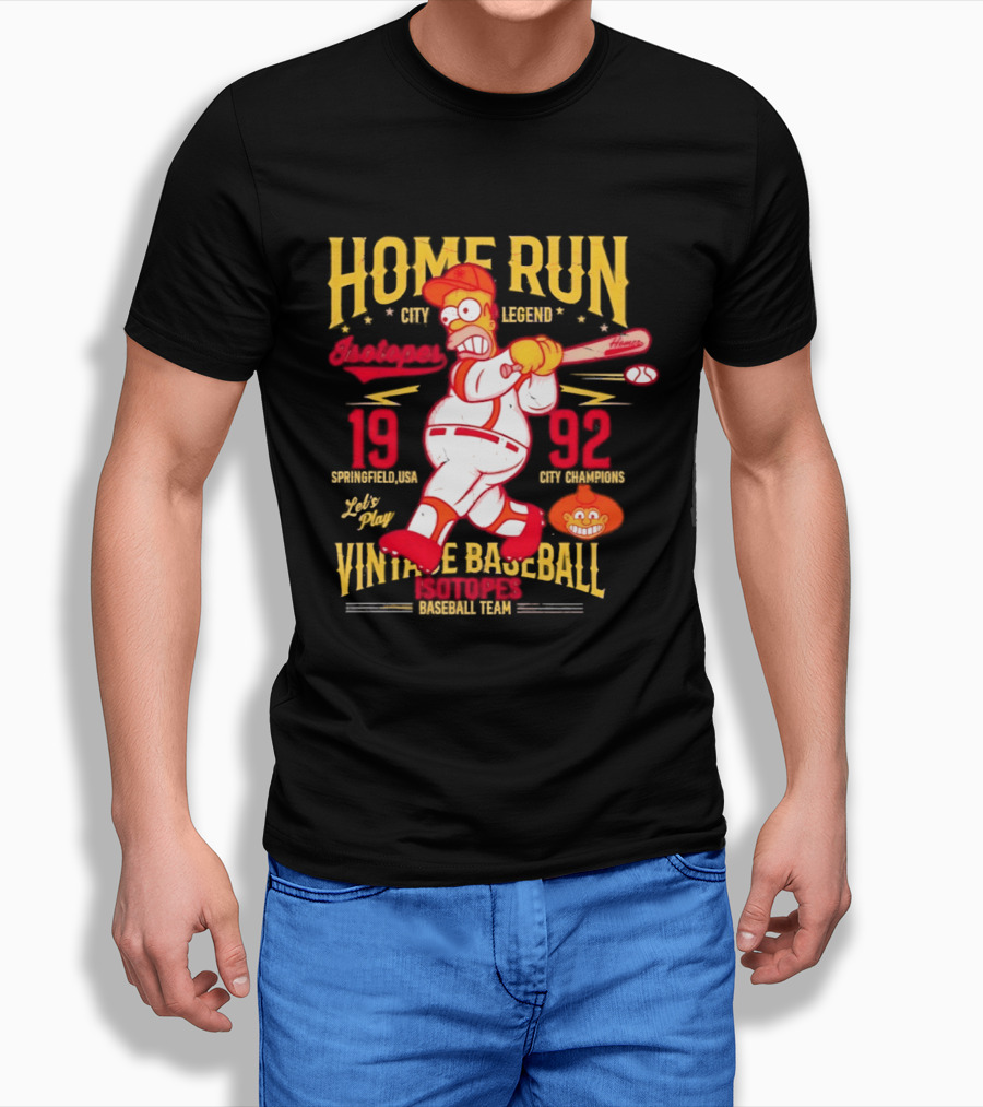 Home Run City Legend Springfield USA 1992 Let's Play Vintage Baseball Team T-Shirt