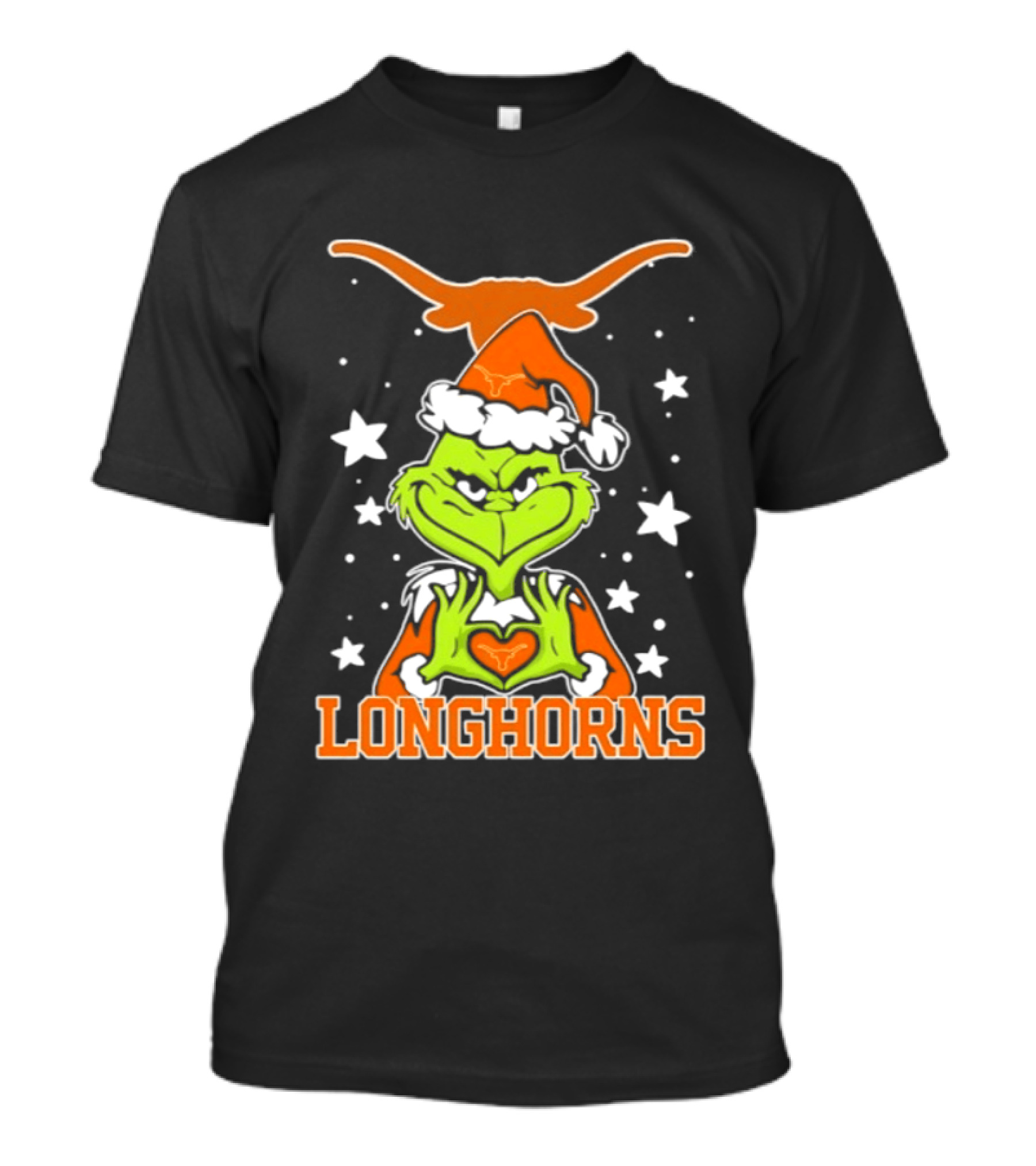 Texas Longhorns Grinch Christmas Love Hands Football 2026 T-Shirt