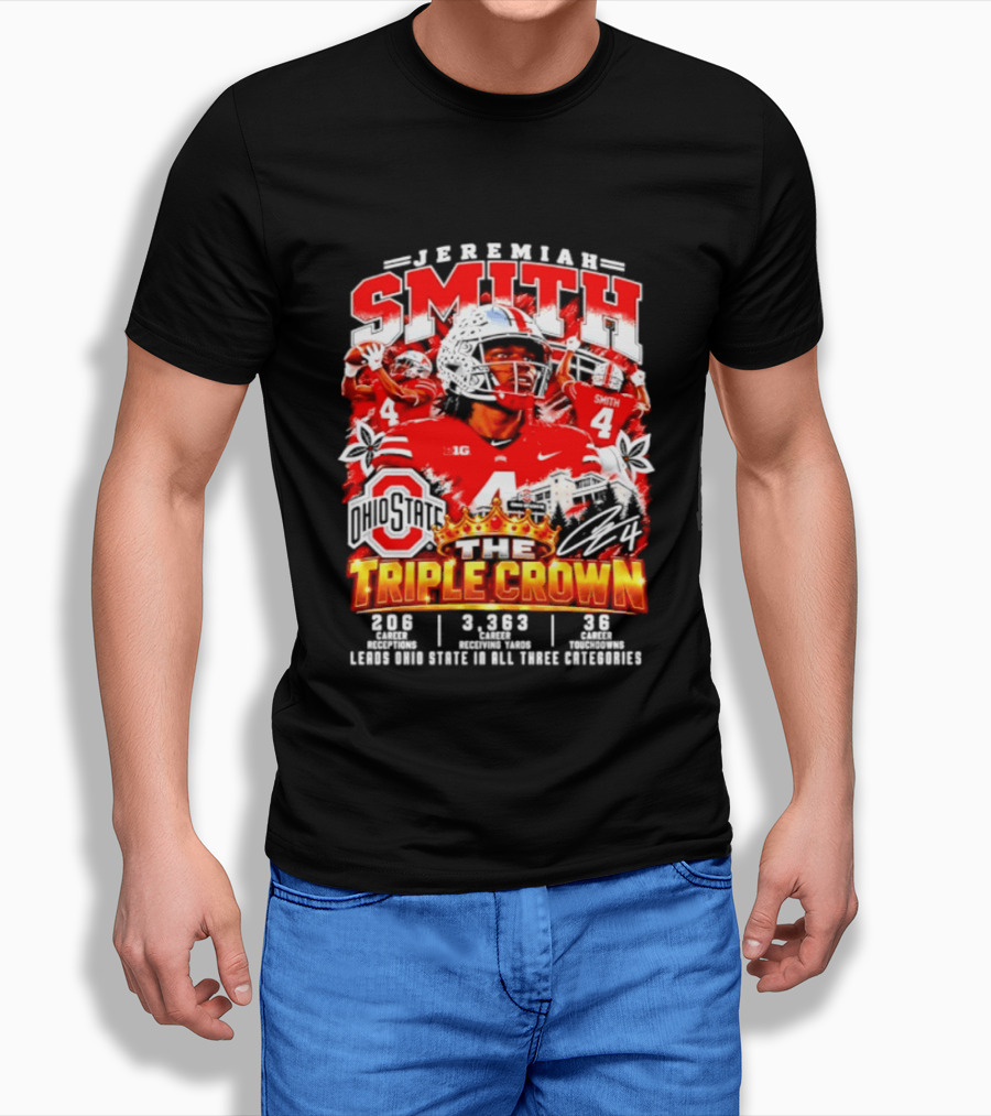 Jeremiah Smith Ohio State The Triple Crown 3.1.3 3.2.3 3.8.2 Football Player T-Shirt