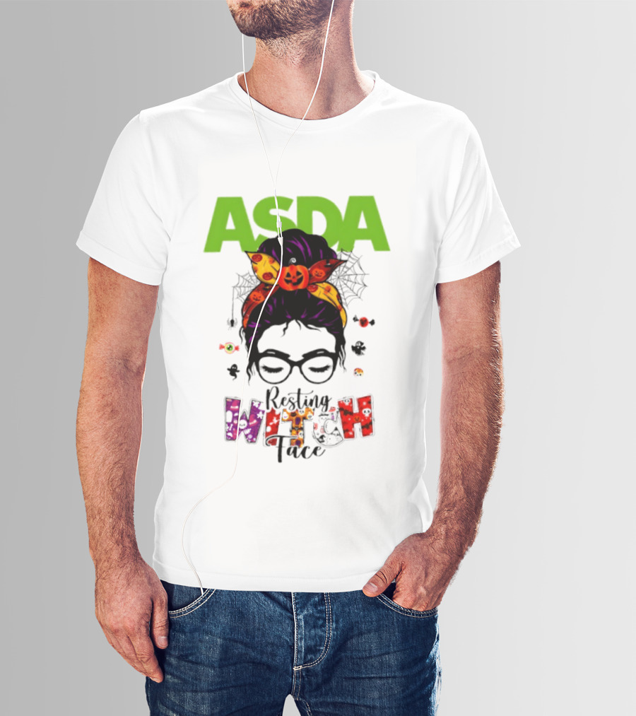 ASDA Resting Witch Face Halloween 2026 Pumpkin Headband Glasses T-Shirt