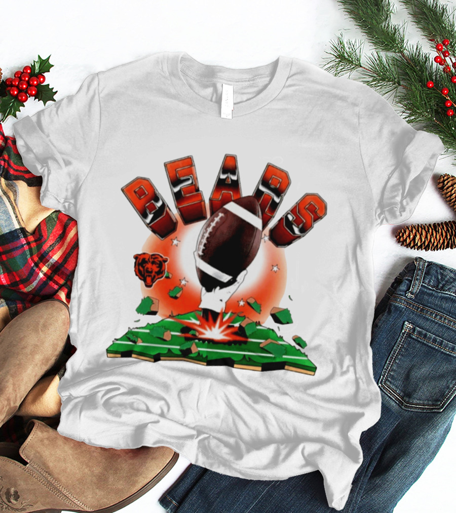 Chicago Bears 2026 Explode Clubhouse Football Logo Stars T-Shirt