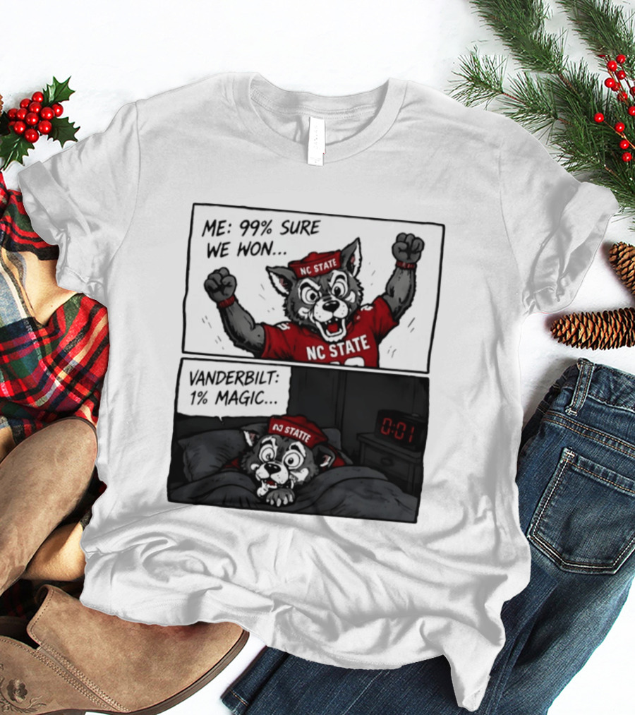 NC State Wolfpack 99 Percent Sure We Won Vanderbilt 1 Percent Magic Comic T-Shirt