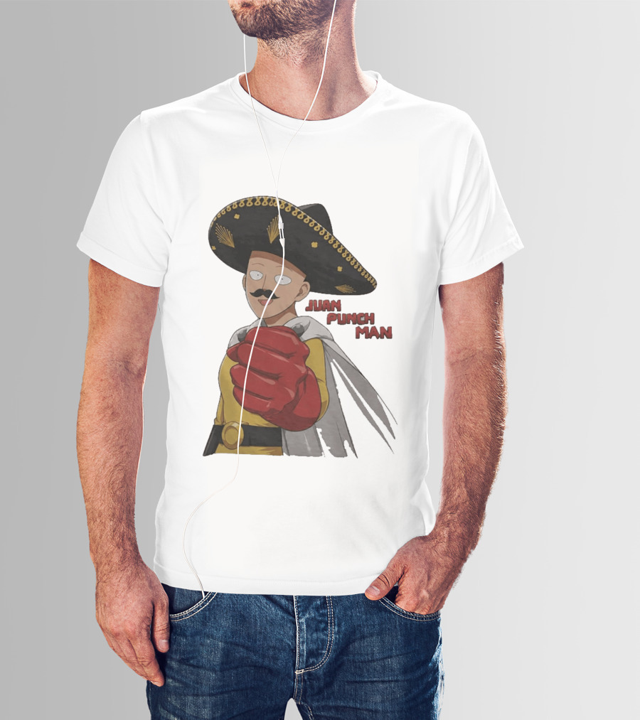 Juan Punch Man Mexican Sombrero Moustache T-Shirt