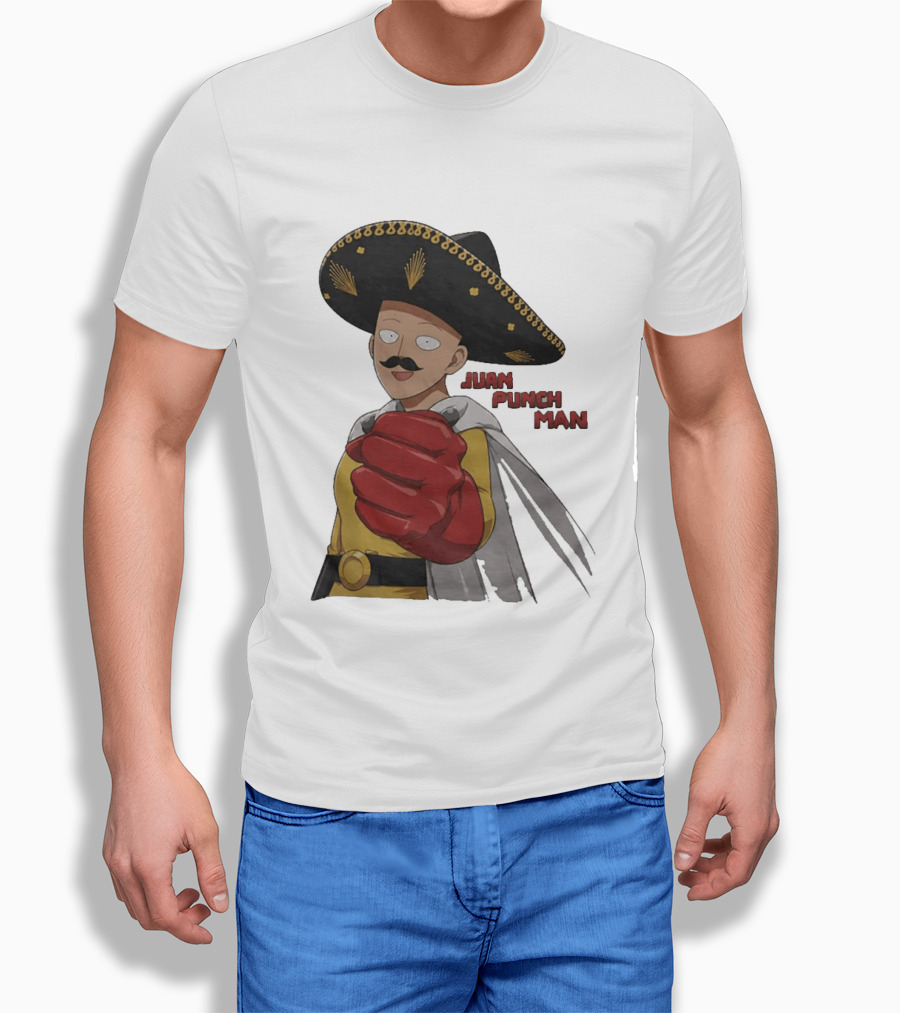 Juan Punch Man Mexican Sombrero Moustache T-Shirt