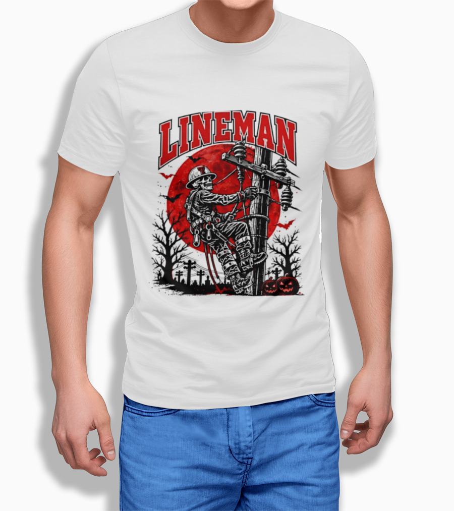 Texas Tech Red Raiders Lineman Halloween Skeleton Scene 2026 T-Shirt