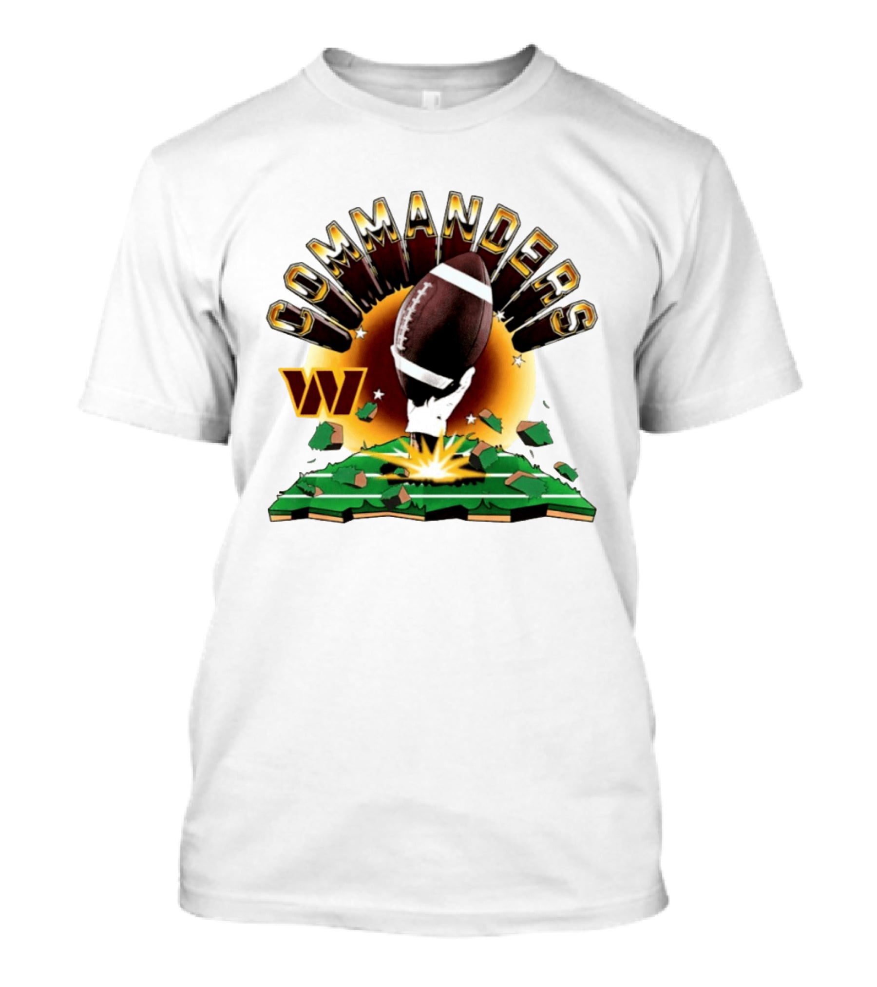 Washington Commanders 2026 Explode Clubhouse Commanders Football Burst T-Shirt