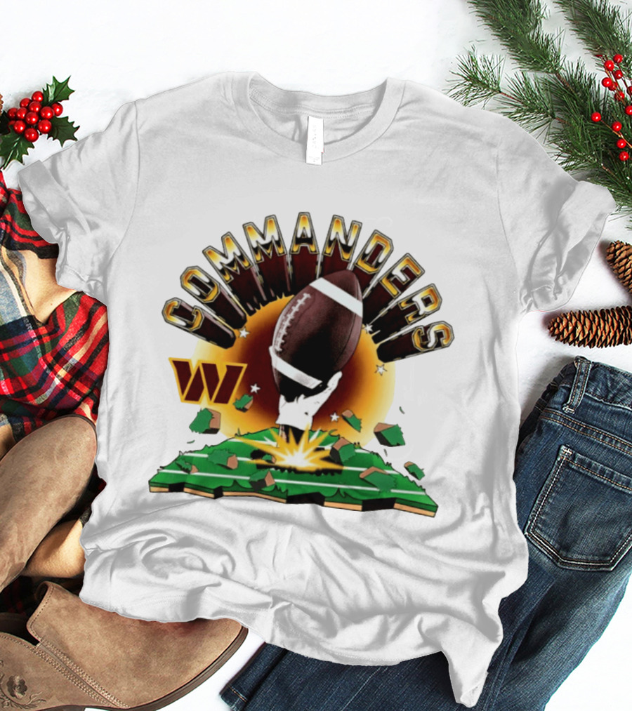 Washington Commanders 2026 Explode Clubhouse Commanders Football Burst T-Shirt