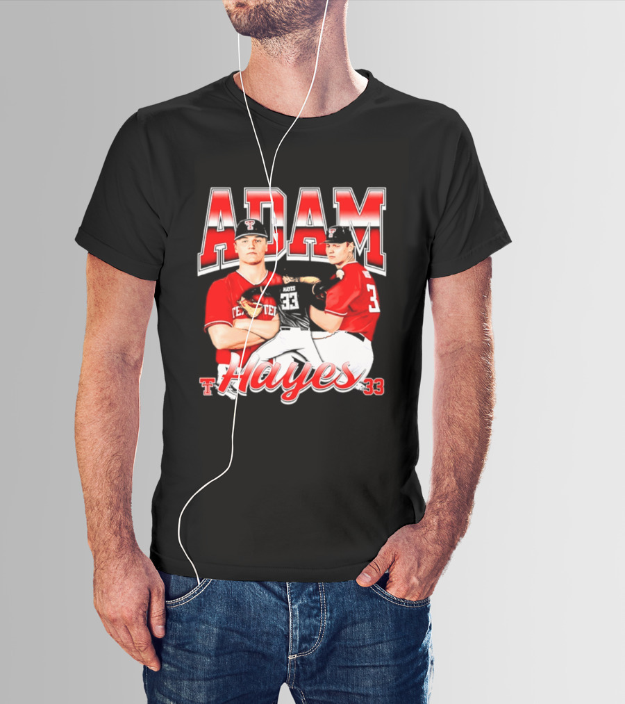 Adam Hayes Texas Tech 33 Red Raiders Football NCAA T-Shirt