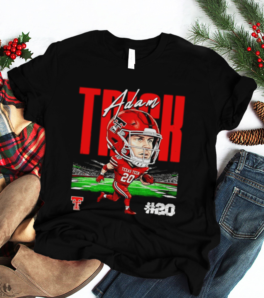 Adam Trick Texas Tech Red Raiders Football Caricature Stadium #20 T-Shirt