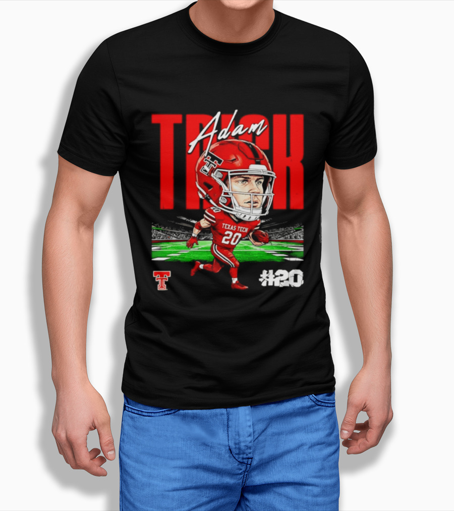 Adam Trick Texas Tech Red Raiders Football Caricature Stadium #20 T-Shirt