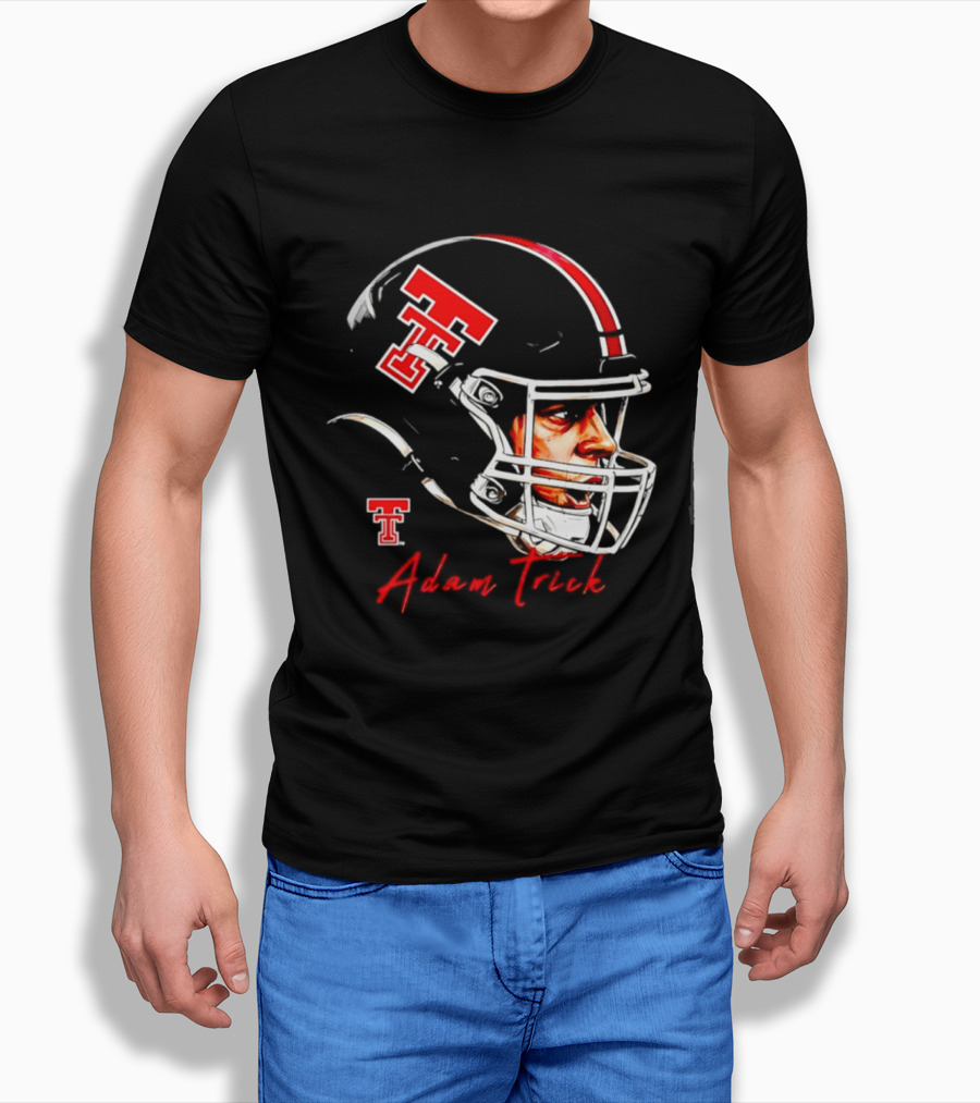 Adam Trick Texas Tech Red Raiders Football Helmet NCAA Game Face T-Shirt