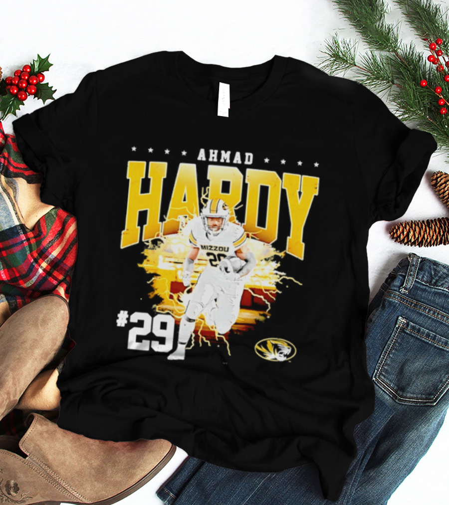 Ahmad Hardy Missouri Tigers NCAA Football #29 Lightning T-Shirt