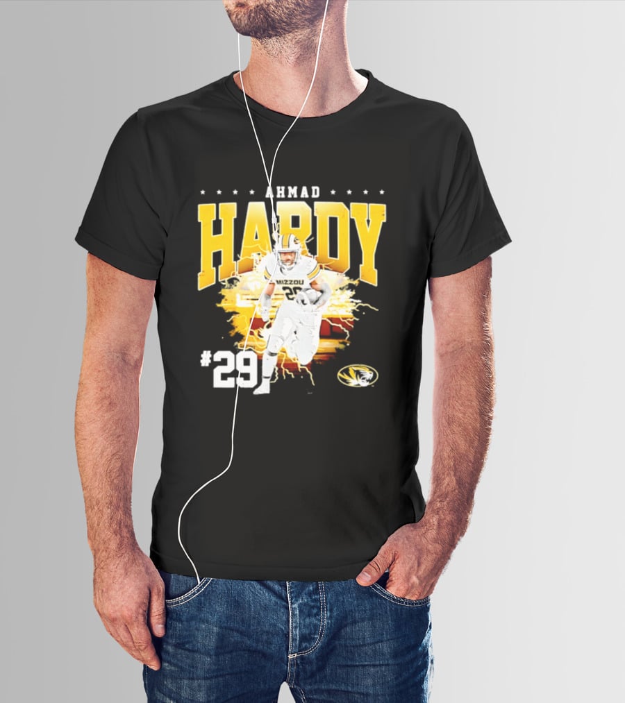 Ahmad Hardy Missouri Tigers NCAA Football #29 Lightning T-Shirt