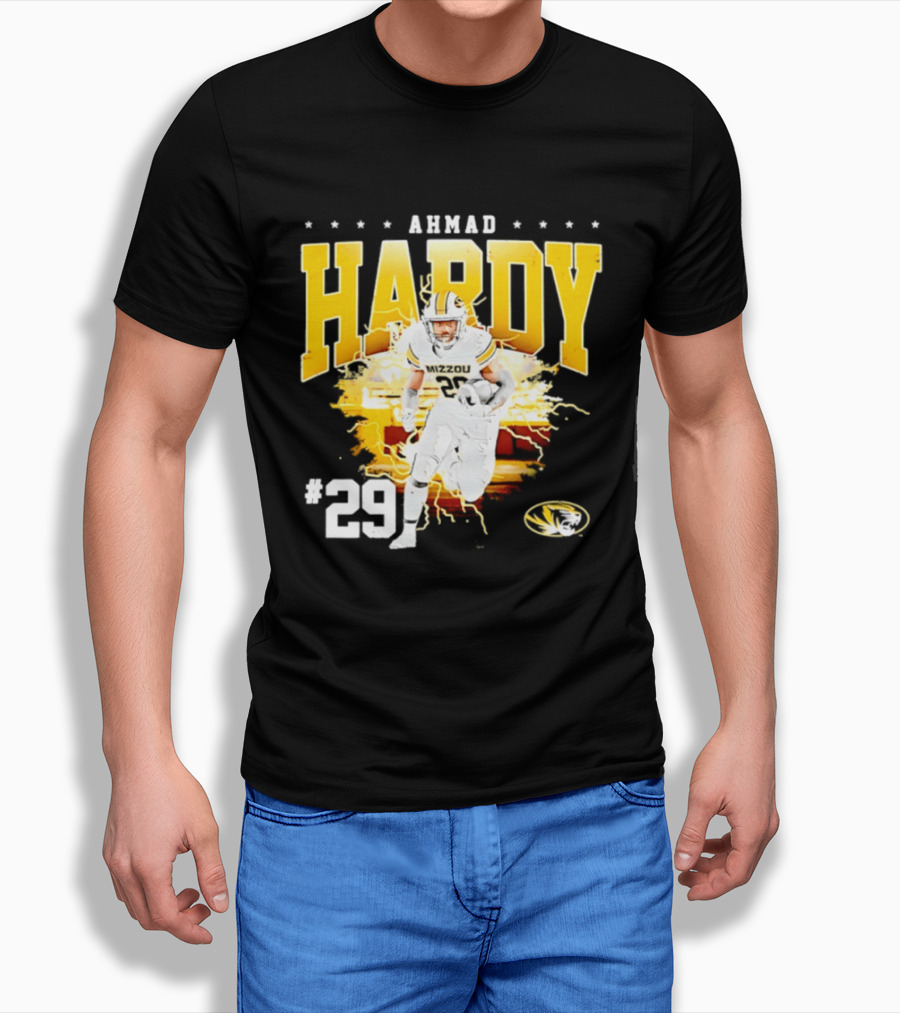 Ahmad Hardy Missouri Tigers NCAA Football #29 Lightning T-Shirt