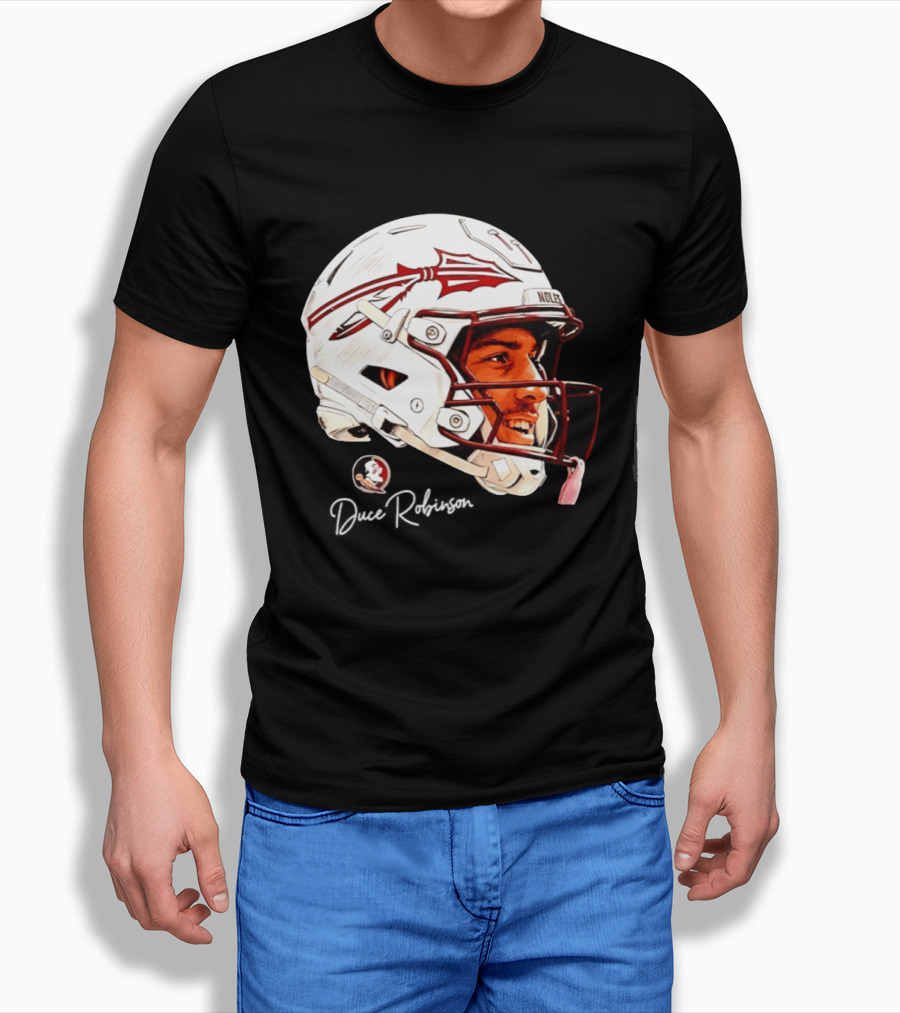 Duce Robinson Florida State Seminoles Football NCAA Game Face Helmet T-Shirt