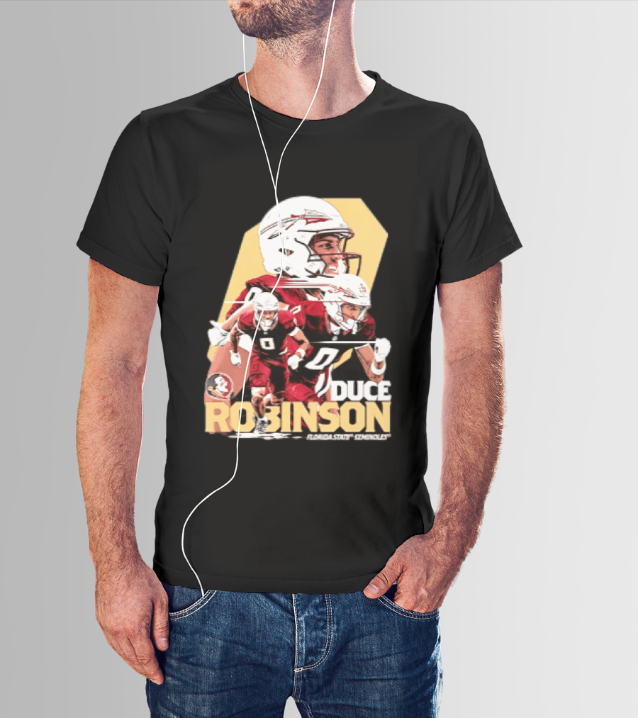 Duce Robinson Florida State Seminoles Football NCAA Player Action Montage T-Shirt