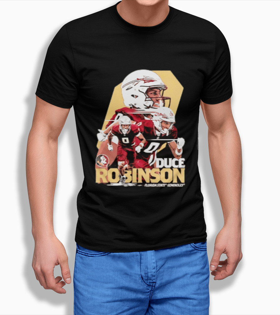 Duce Robinson Florida State Seminoles Football NCAA Player Action Montage T-Shirt