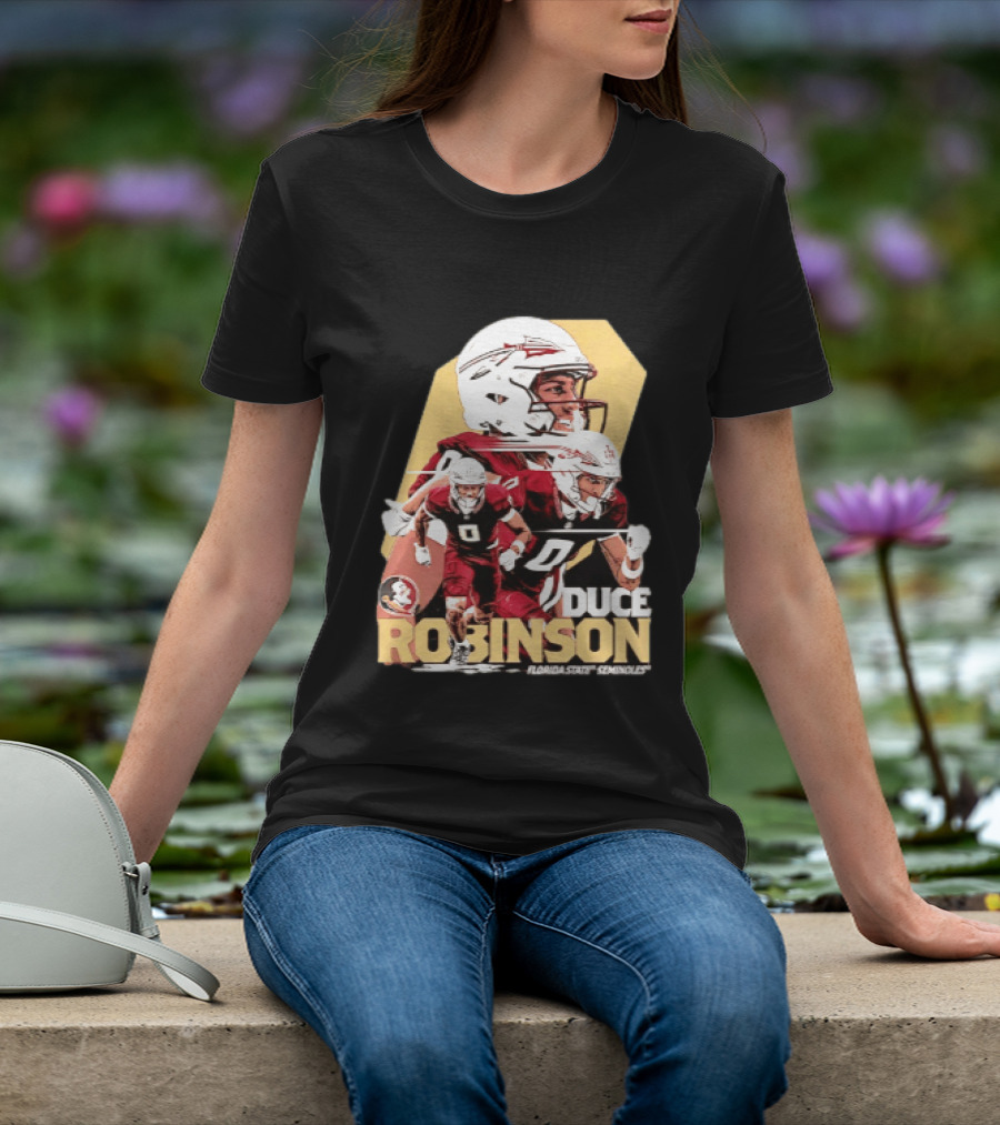 Duce Robinson Florida State Seminoles Football NCAA Player Action Montage T-Shirt