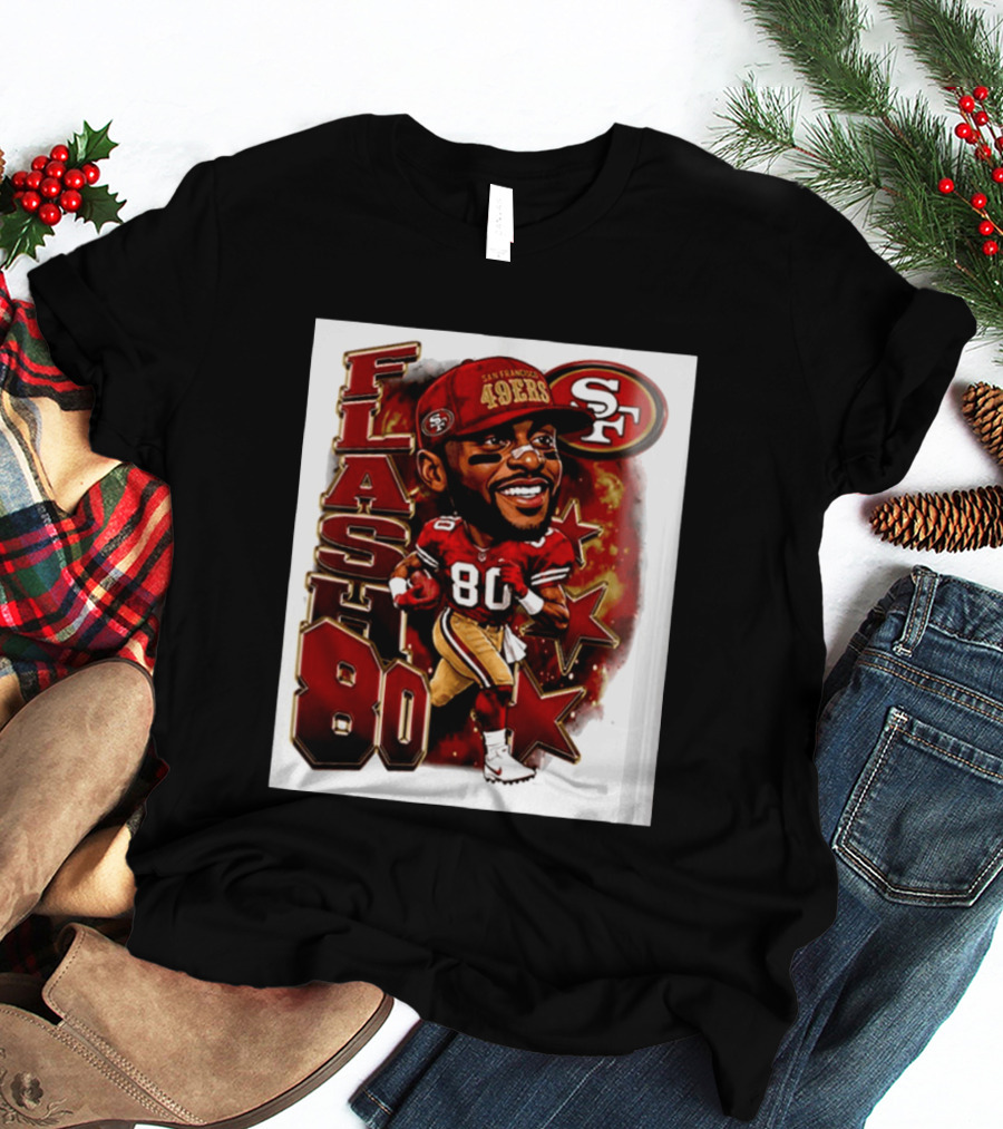Flash Jerry Rice 80 San Francisco 49ers Caricature SF T-Shirt