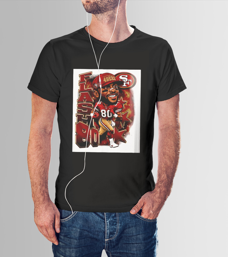 Flash Jerry Rice 80 San Francisco 49ers Caricature SF T-Shirt