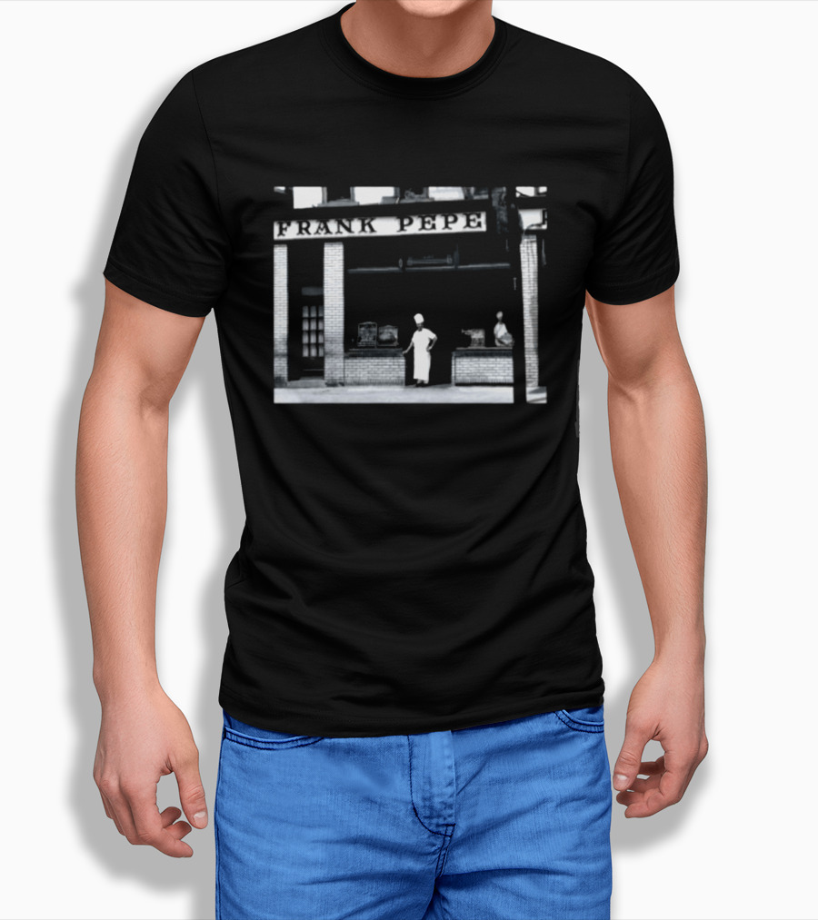 Frank Pepe Pizzeria Napoletana Storefront Scene With Visible Figures T-Shirt