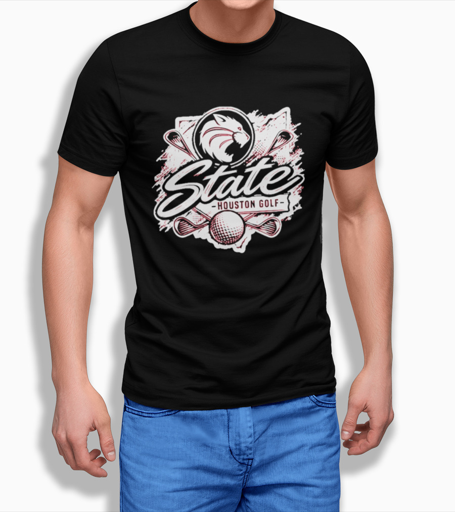 Houston State Golf Team 2026 Wildcats Lacrosse And Golf Clubs Combination T-Shirt