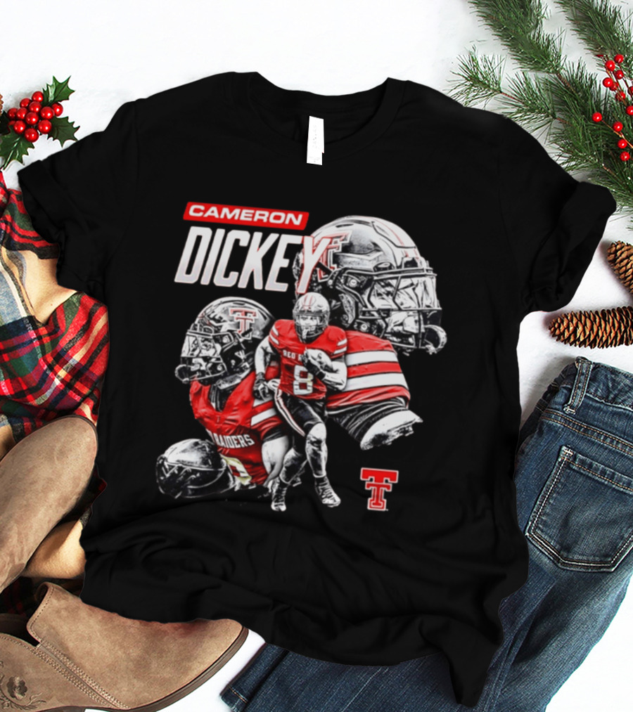 Cameron Dickey Texas Tech Red Raiders NCAA Football Player Collage T-Shirt