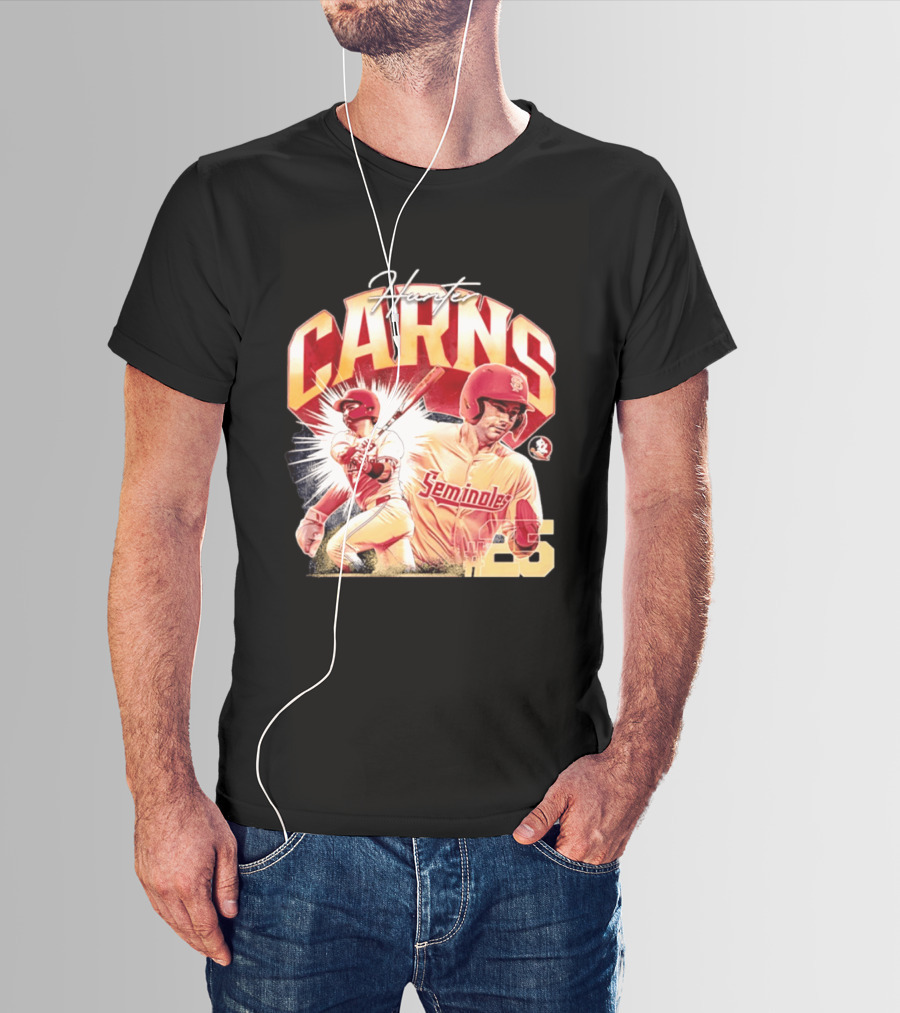Hunter Carns Seminoles Baseball Florida State NCAA Player 25 T-Shirt