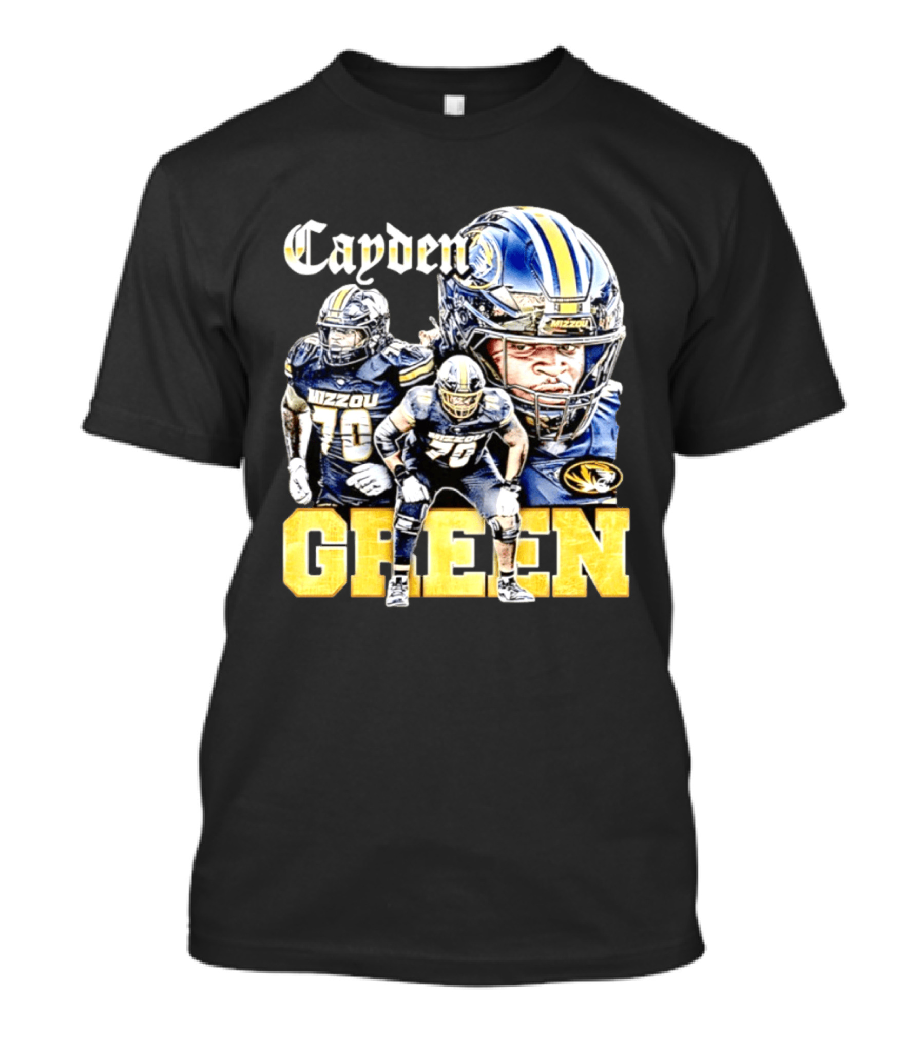 Cayden Green Mizzou 70 Missouri Tigers NCAA Football T-Shirt