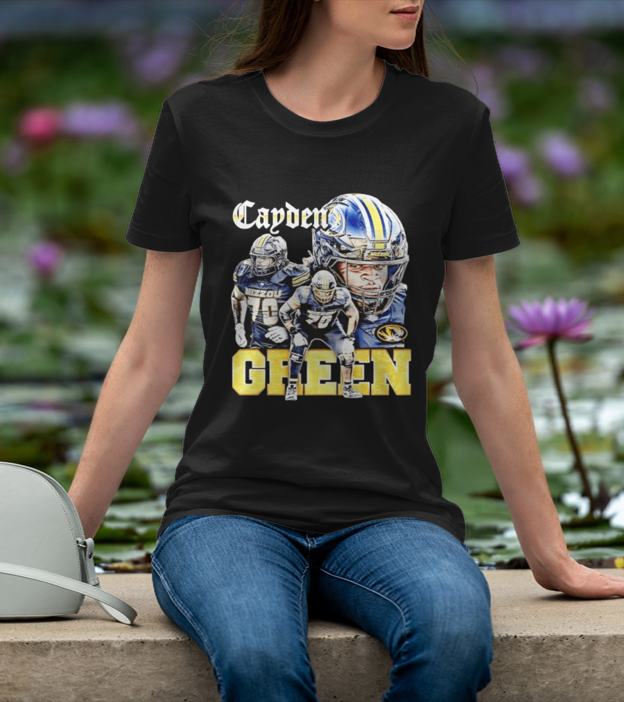 Cayden Green Mizzou 70 Missouri Tigers NCAA Football T-Shirt