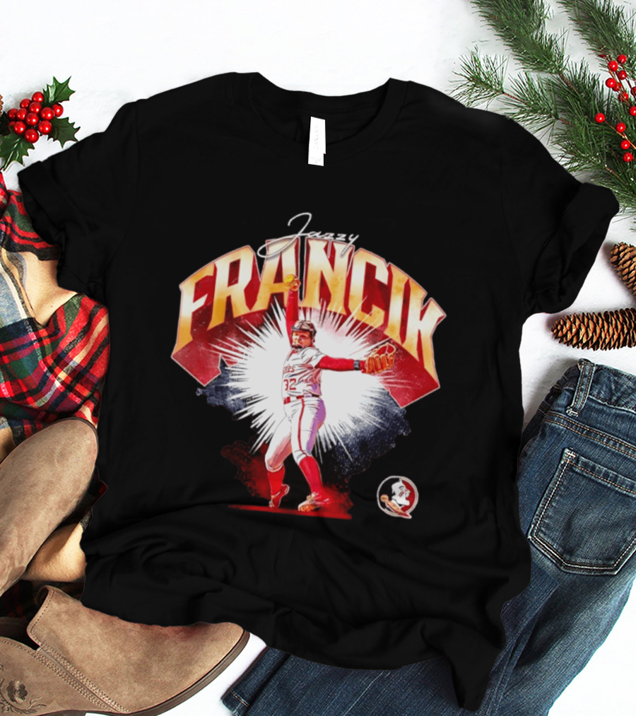 Jazzy Francik Florida State Seminoles Softball NCAA Player 32 Pitching Action Burst T-Shirt