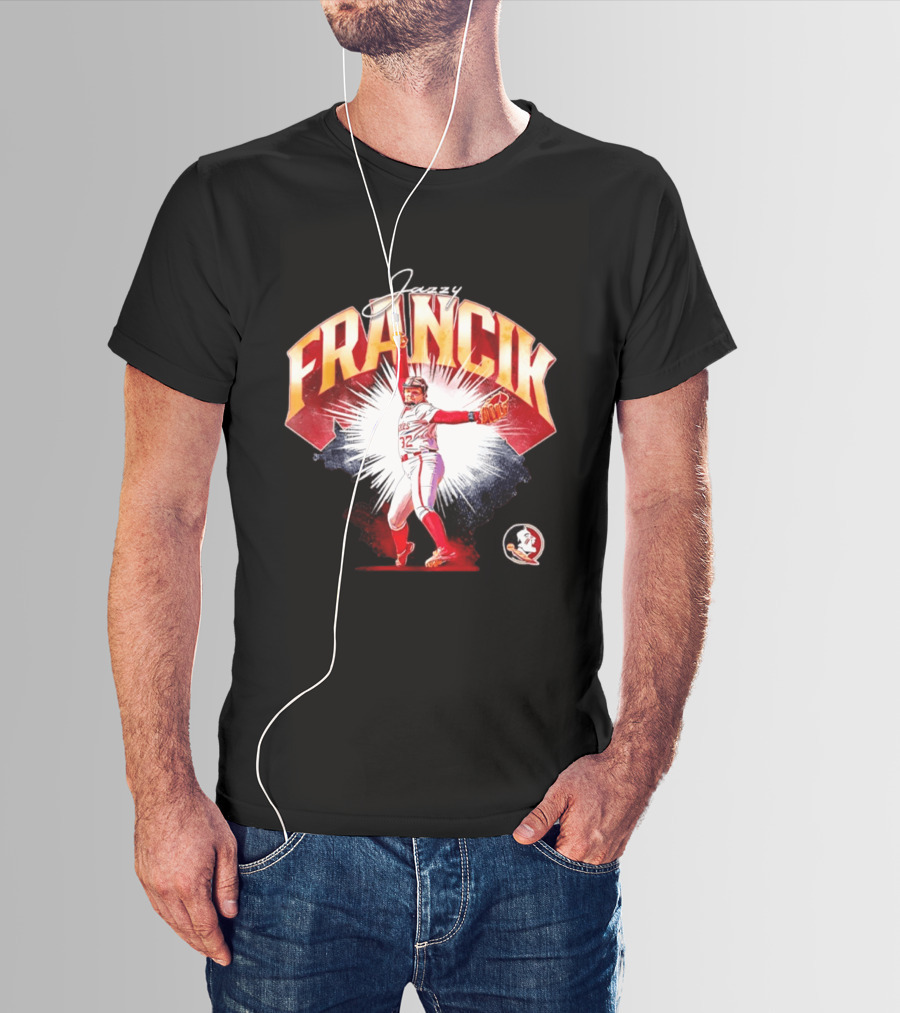 Jazzy Francik Florida State Seminoles Softball NCAA Player 32 Pitching Action Burst T-Shirt