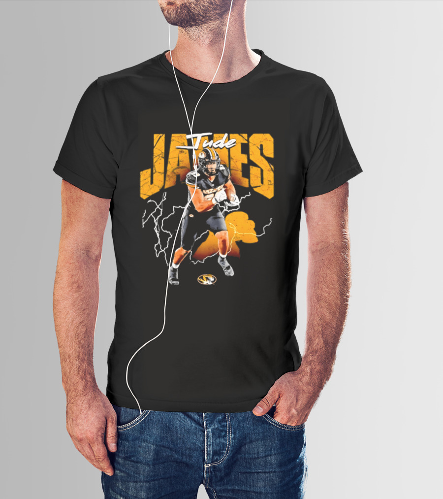 Jude James Missouri Tigers Football NCAA Lightning Strikes T-Shirt