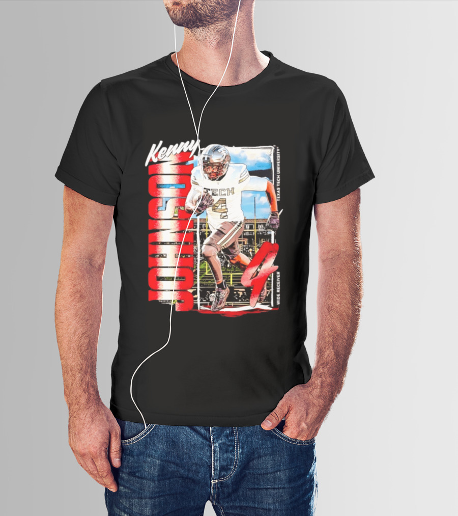 Kenny Johnson Texas Tech Red Raiders Wide Receiver Football NCAA Cards Stadium T-Shirt