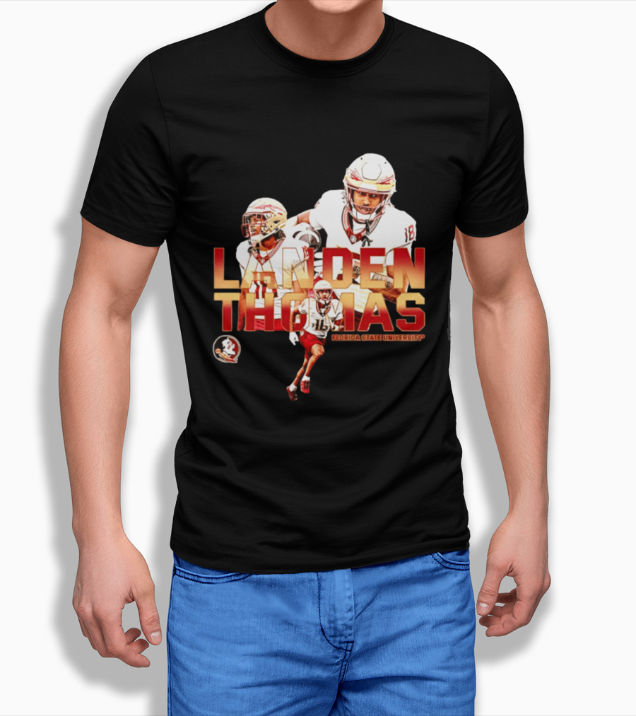 Landen Thomas Florida State University Football Player Collage T-Shirt