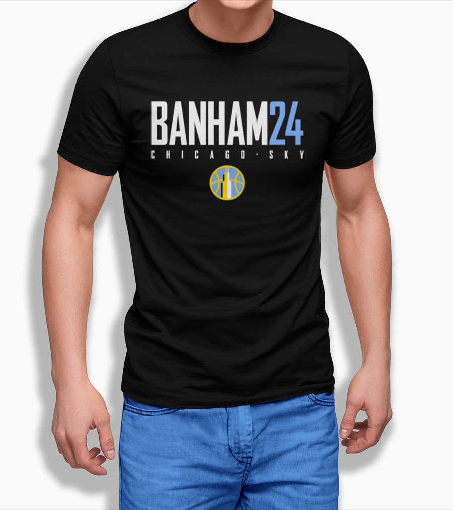 Rachel Banham 24 Chicago Sky WNBA Basketball ženy T-Shirt